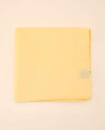 Light Yellow Pocket Squares 100% Silk